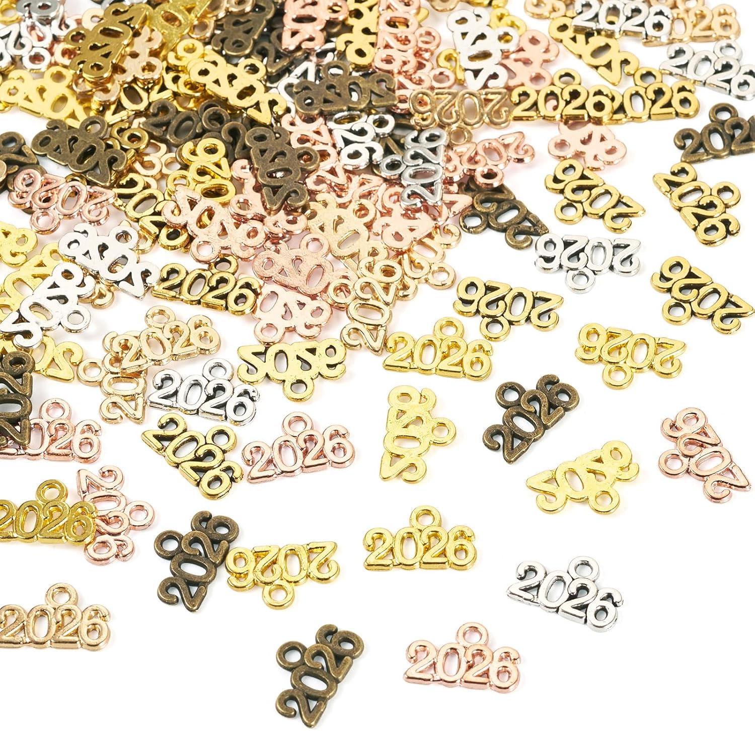 Year Signet Charms 2025 2026Graduation Tassel Charm Alloy Year Letter Pendant for Graduation Cap Tassel New Year Jewelry Making Necklace Bracelet Keychain - Image 2