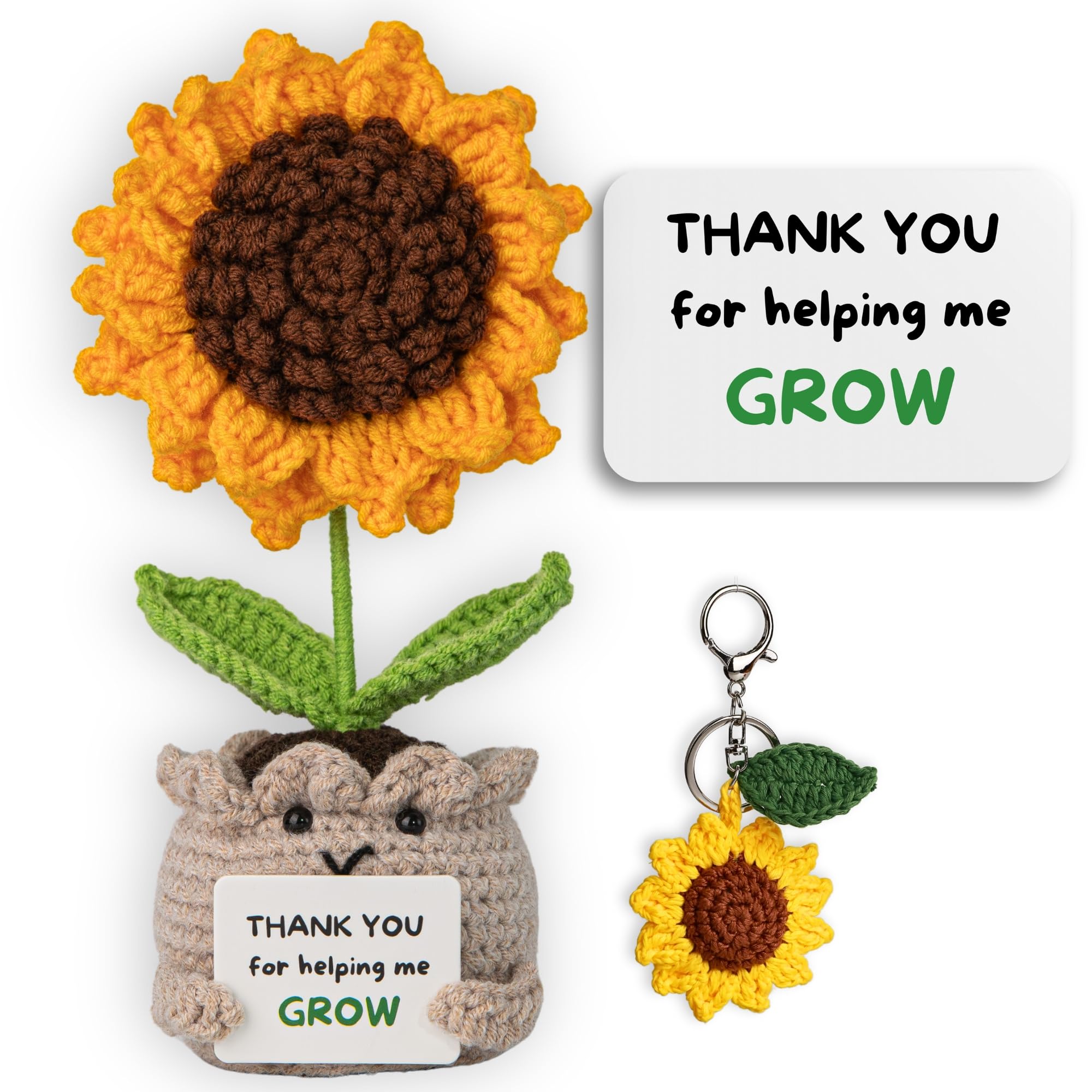 Positive Sunflower Crochet Doll (7.4