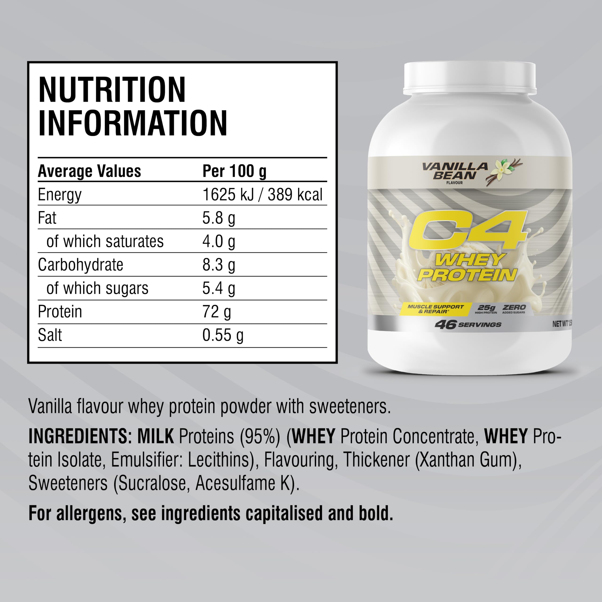 Cellucor | C4 Whey Protein (1600g) | Whey protéine | Whey plaisir & performance ! - Vanilla Bean