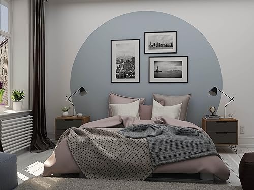 Miniatura 3 de Rockefeller Mesita de noche moderna de mediados de siglo con 2 cajones para dormitorio, 20.08 pulgadas, naturalezagris texturizado