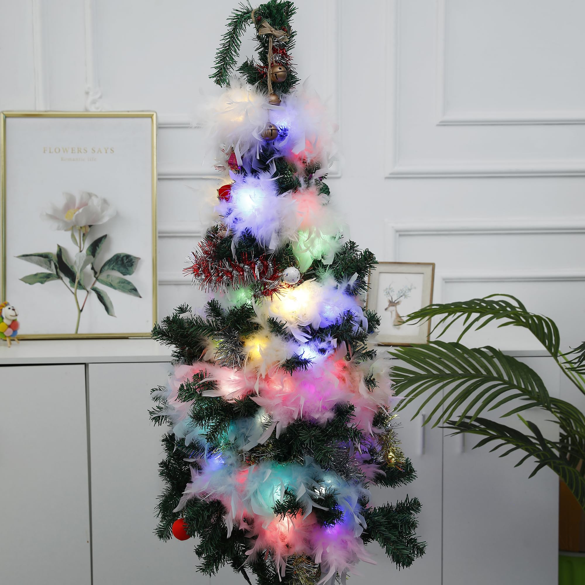 Boa di piume da 60 g, 18,8 m, per feste, Natale, matrimoni, centrotavola, costumi, concerti, animali domestici e decorazione della casa