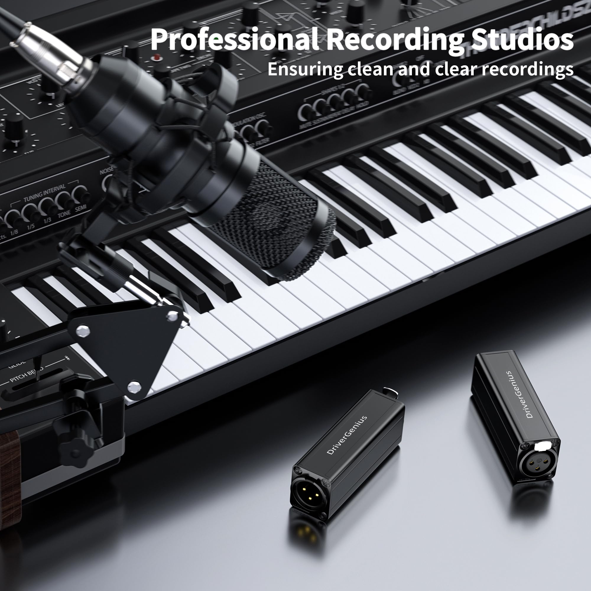 DriverGenius X-Shield | Isolatore di Rumore Ad Anello di Terra XLR a Canale Singolo - Eliminatore di Ronzio per Interfacce Audio, Console di Missaggio (Passivo, M/F)