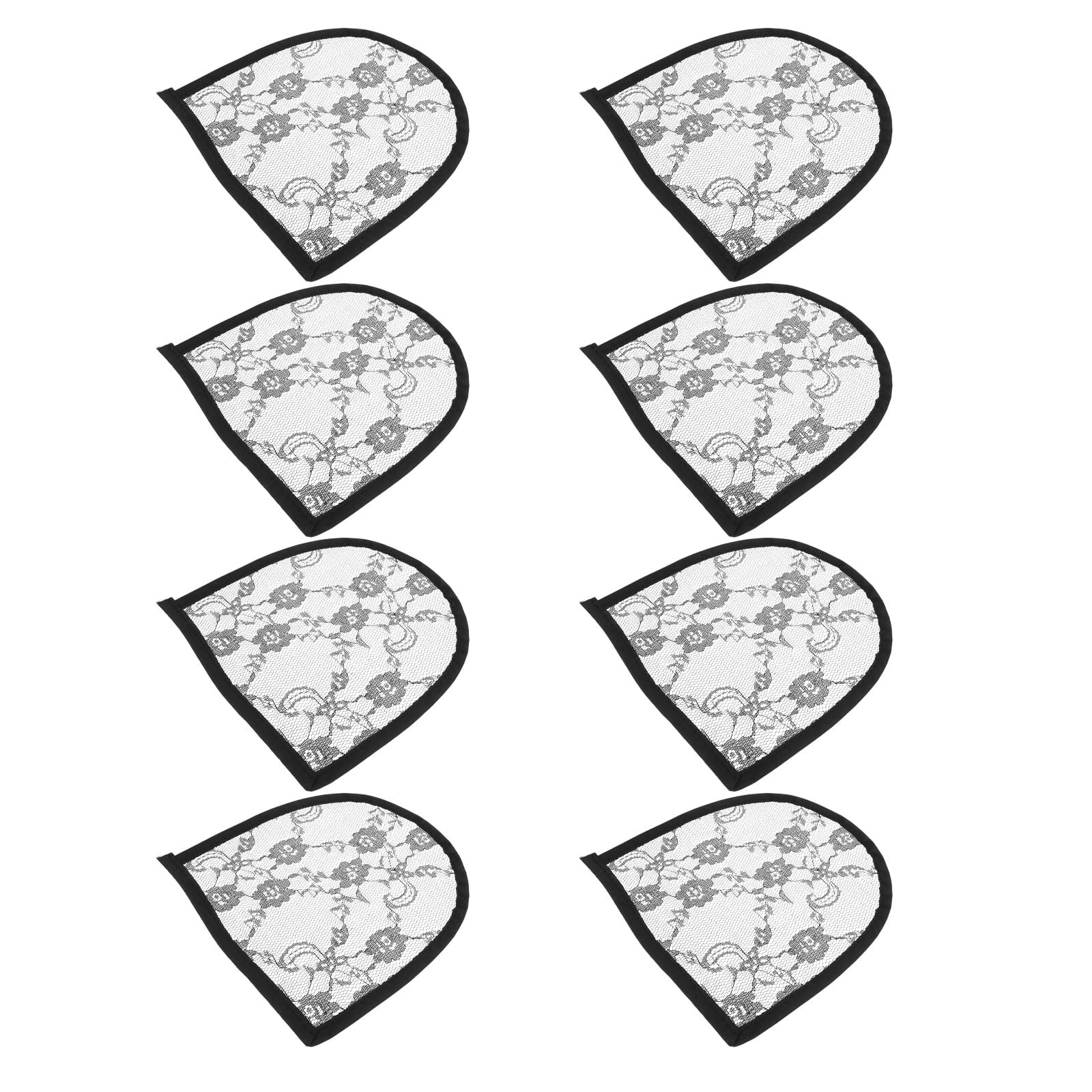 Uonlytech Rete per Parrucca Accessorio per Extension e Parrucche 8 Pezzi in Pizzo Nero Traspirante Ventilazione per Base Parrucca e Chiusura Chioma