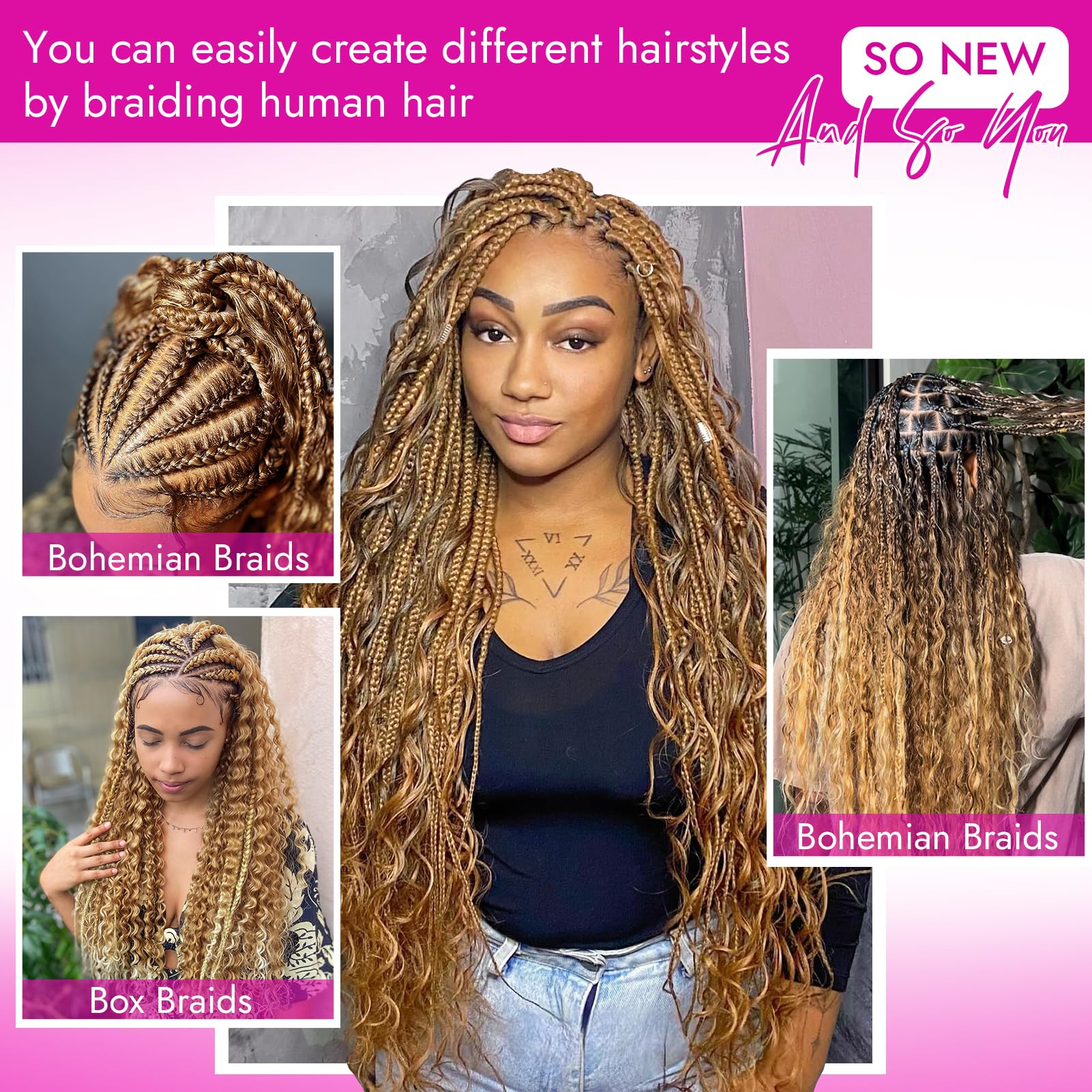 Amazon.com : Hair Braiding Human Hair Deep Water Wave 4 