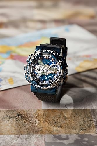 Miniatura 3 de Casio GM-110EARTH-1AJR G-Shock Earth Motif Modelo Reloj para hombre enviado desde Japón Modelo de diciembre de 2022 Azul