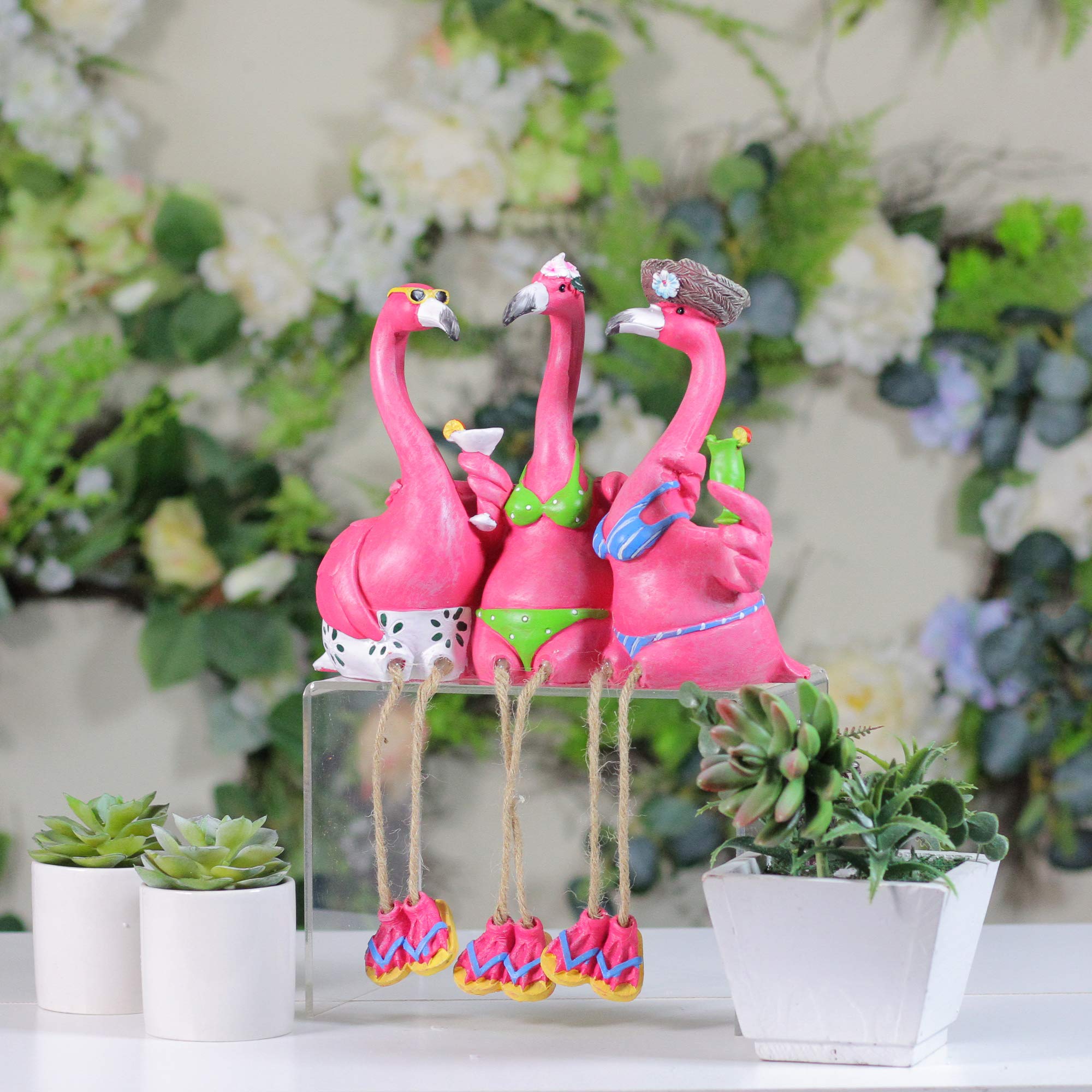Amazon.com: Northlight Three Amigos Beach Flamingos Statue - 9