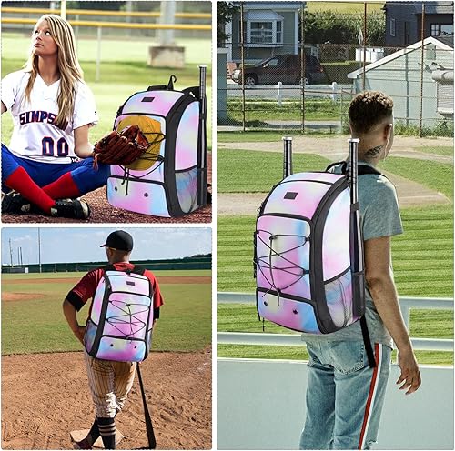 Miniatura 7 de MATEIN - Mochila de béisbol ligera con compartimento para zapatos, gancho de cerca y capacidad para bate de béisbol, guantes de bateo, casco, gorras