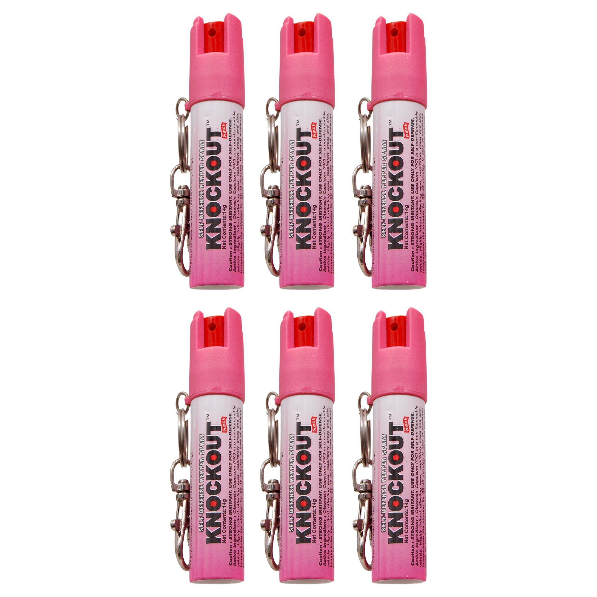 KNOCKOUT Self Defence Pepper Spray for Women Safety Keychain Twist Lock Pocket Size Pack of 6