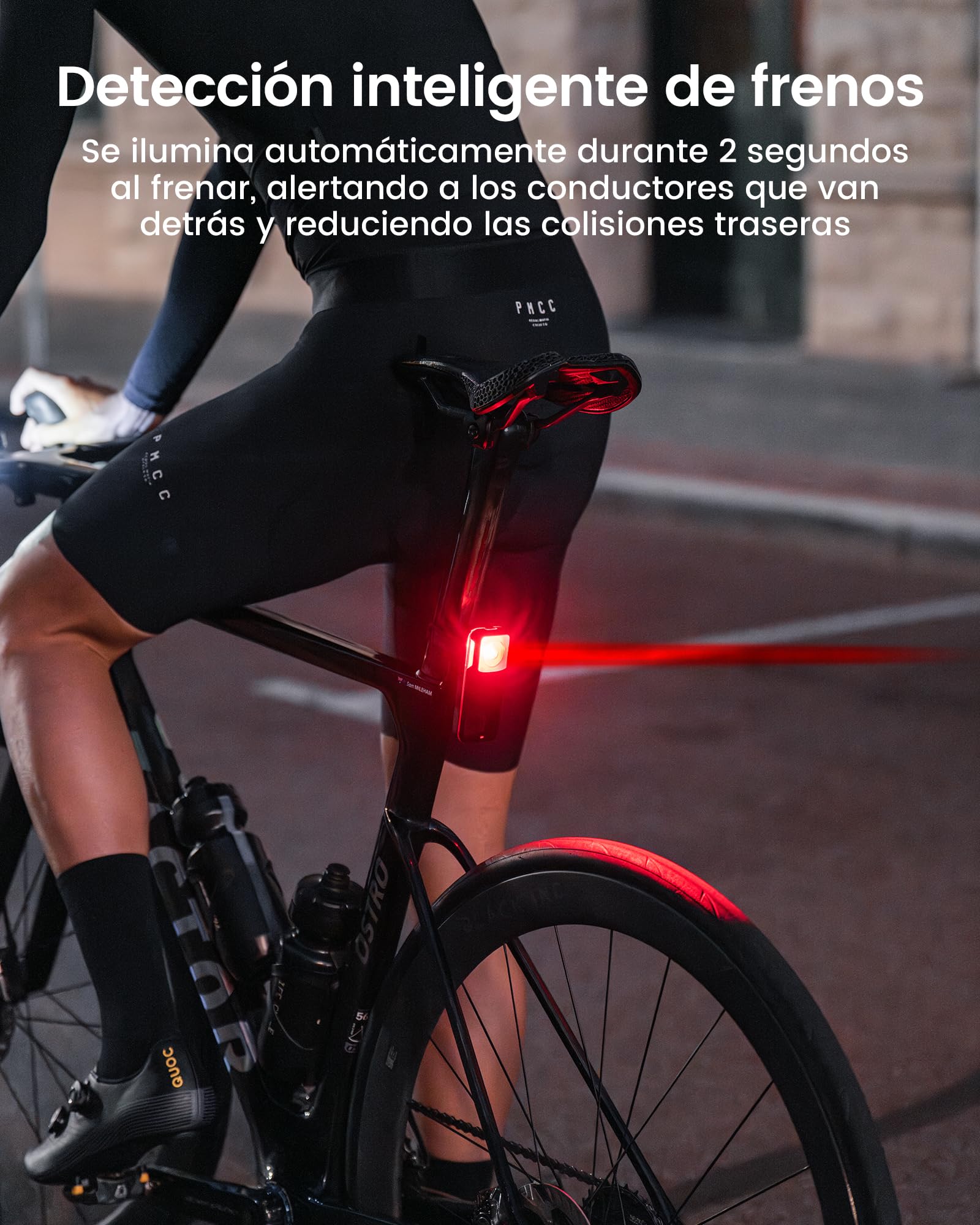 RAVEMEN NT201 Luz Trasera con Radar para Bicicleta, 80 Lúmenes Gran Angular y Brillante con Alerta Visual y Sonora Compatible con Ant+ para Conducción Urbana Diurna y Nocturna