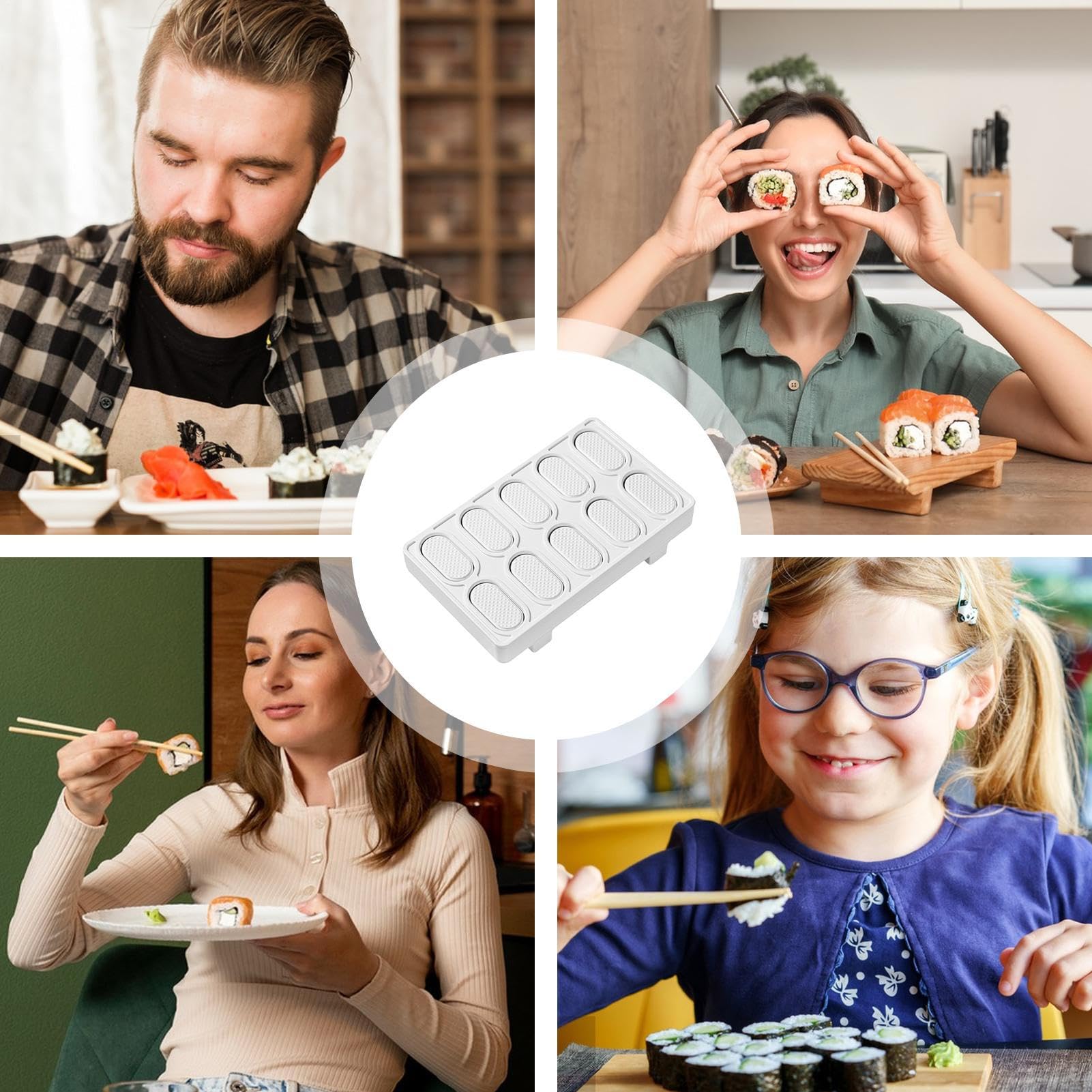 Generisch Machine à sushi - Accessoires de cuisine et ustensiles pour la préparation - Moule à sushi - Pour la , les amis, l'école, le restaurant, la ferme, le camping, le pique-nique, la