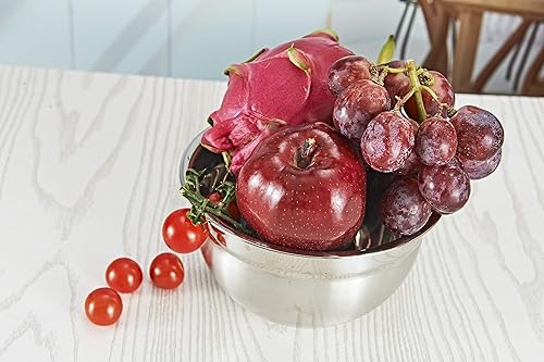 Miniatura 5 de Cuenco de acero inoxidable duradero y resistente al óxido, fácil agarre y estabilidad, diseño de tazón versátil para cocinar, hornear, preparar y