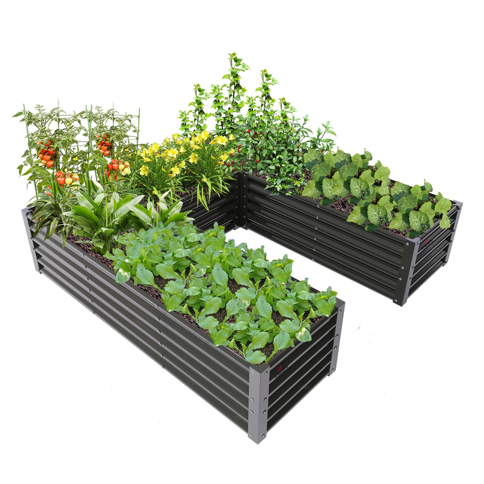 A ANLEOLIFE U-Shape Galvanized Raised Garden Bed