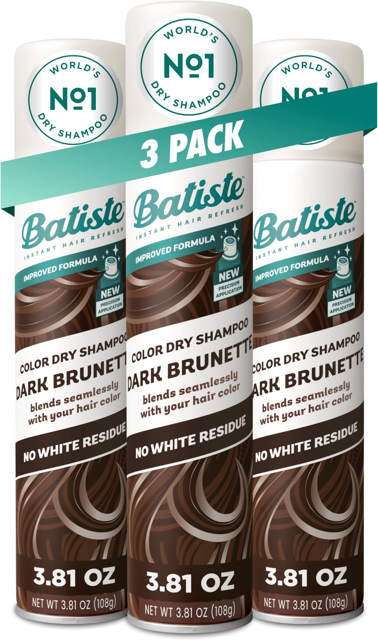 Dark Dry Shampoo, Waterless shampoo, 3.81oz 3 pack