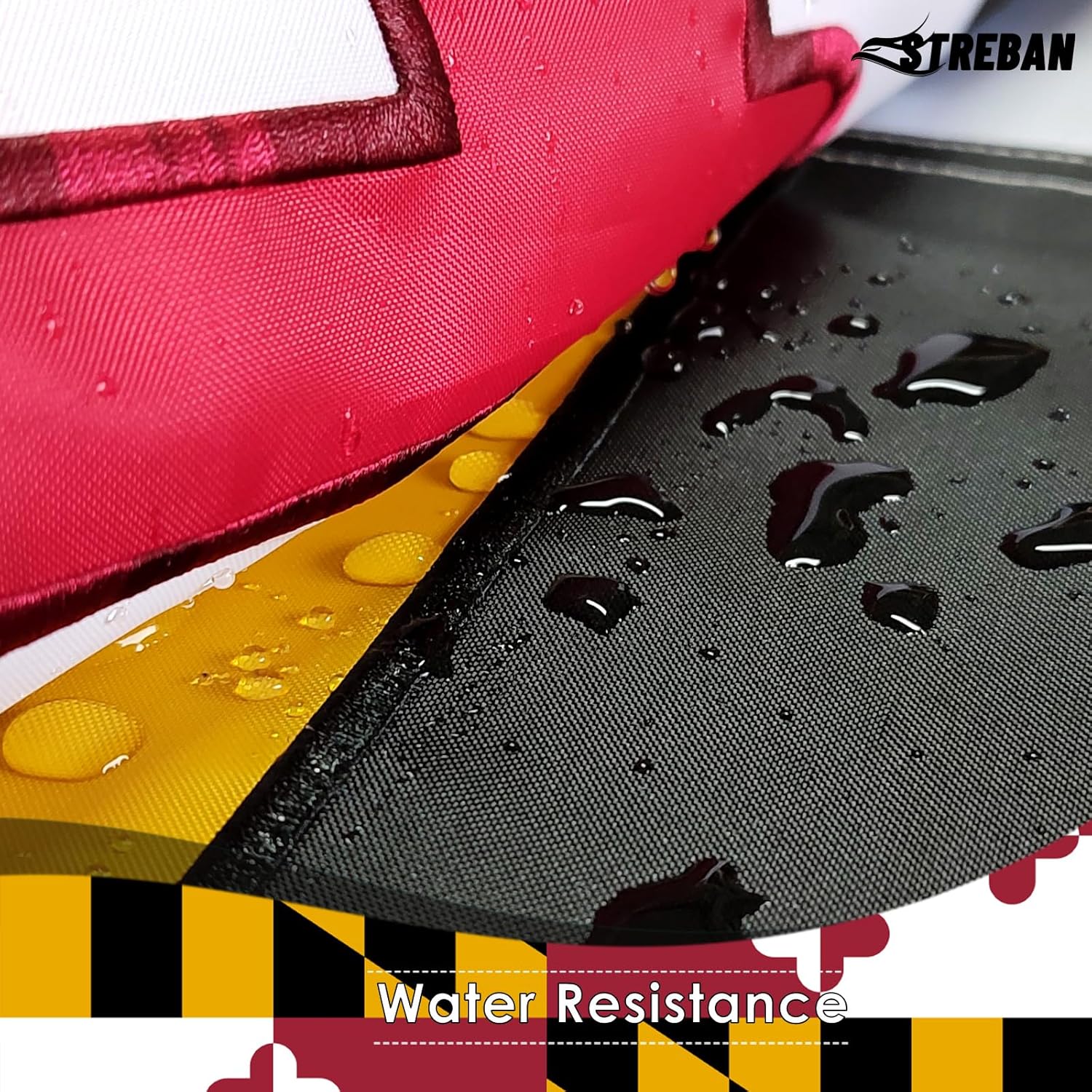 Maryland State Flag 3x5 - Embroidered Design MD Flag, Heavy Duty Polyester with Brass Grommets for Outdoor - Image 3