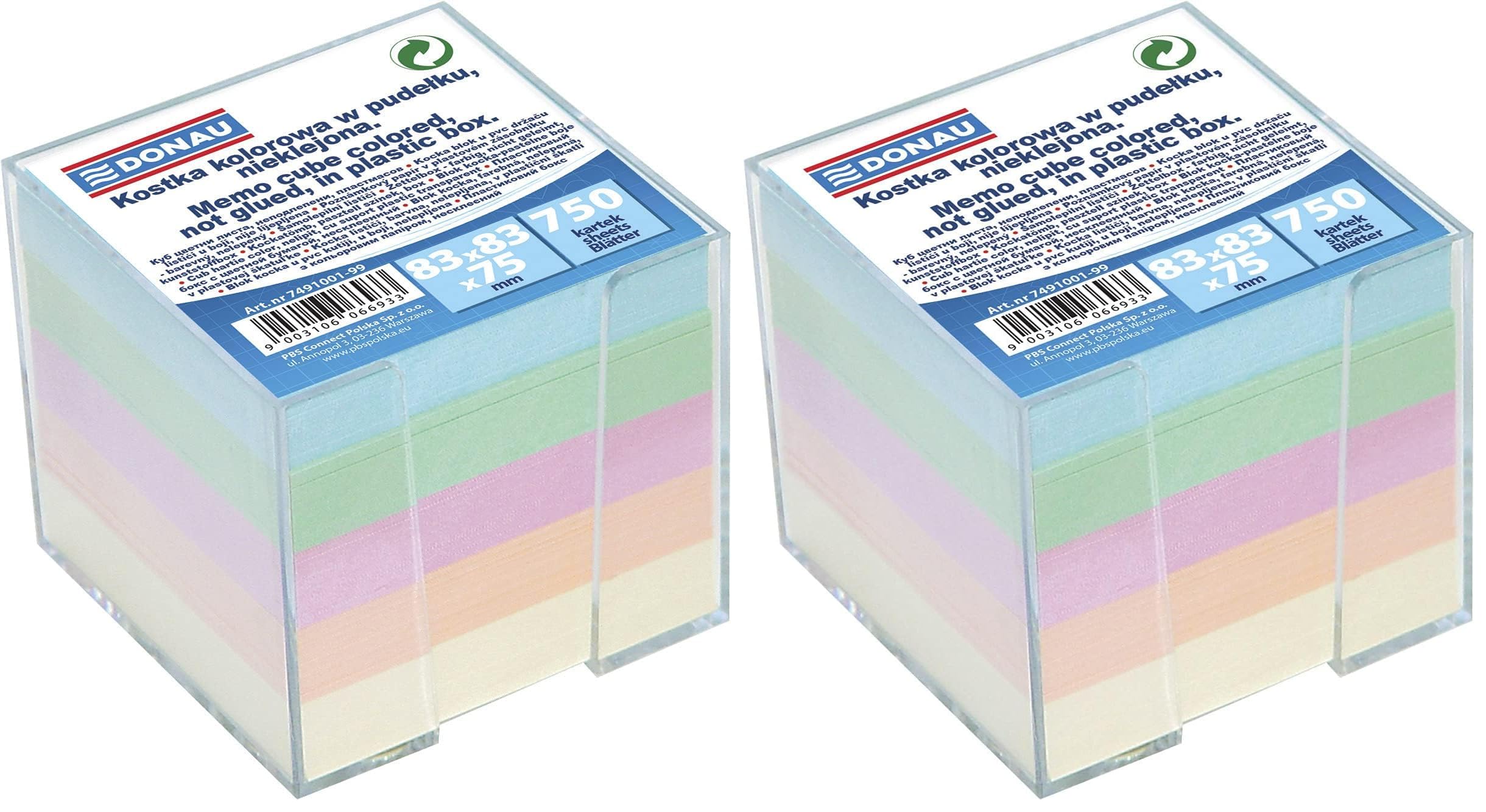 Bloc-notes avec boîte Danube 83x83mm à accès rapide pour ne plus perdre vos notes de bureau