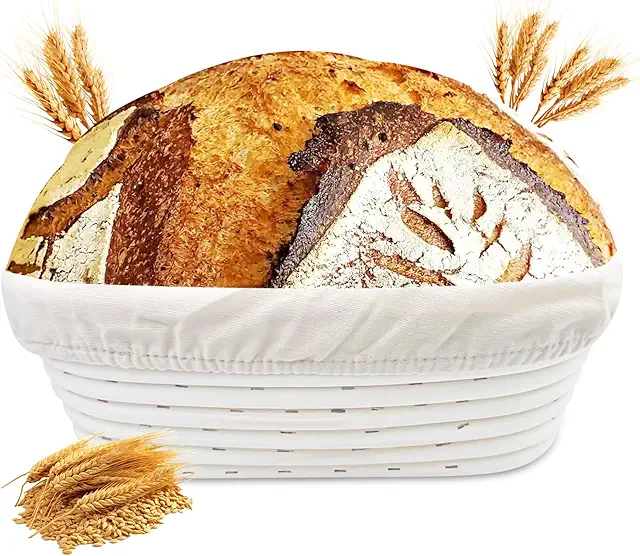 Cestino da Lievitazione Pane Ovale in Rattan Naturale - Cestino Pane Lievitazione