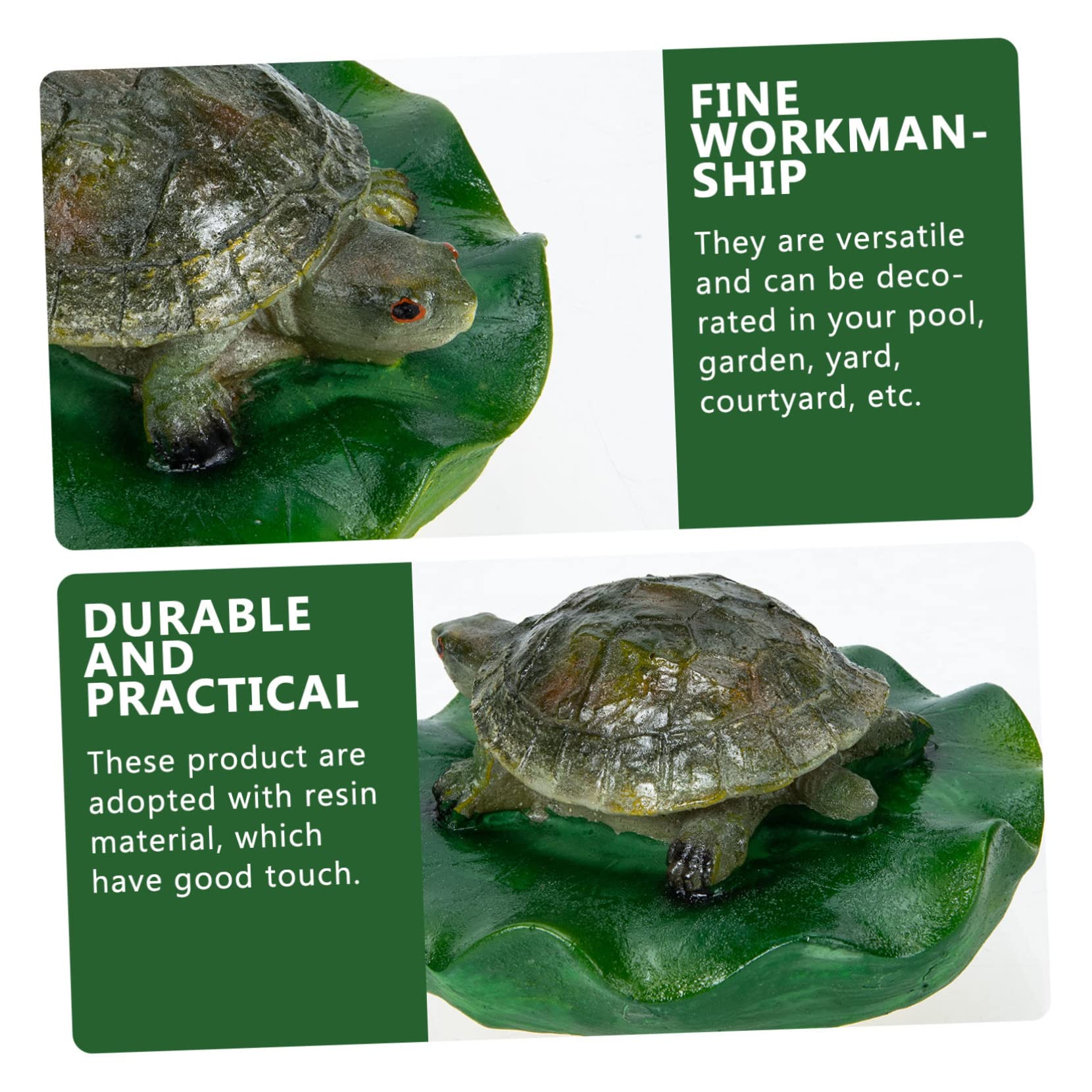 Abaodam 3 Stück Schwimmende Schildkröte Dekofigur Harz Realistische Teichdekoration für Garten und Terrasse Wetterfestes Ornament für Miniteiche und Teichlandschaften als für