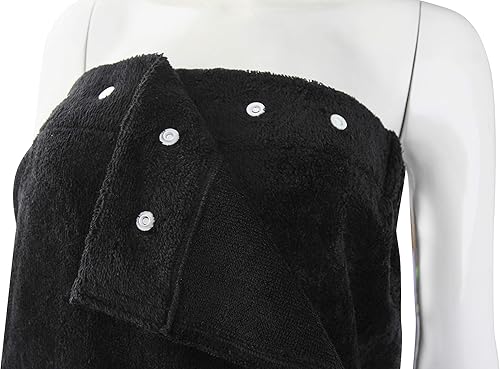 Miniatura 5 de FABBRICA HOME Falda de ducha de rayón natural hecha de bambú súper absorbente de secado rápido para spa y turbante de secado del cabello, juego de 2