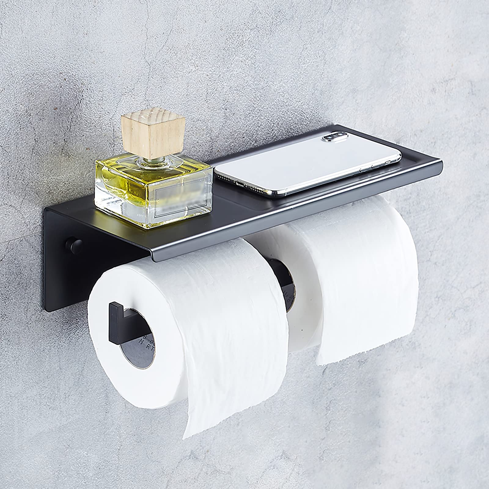 LYGSWDB Portarrollos de Papel higiénico de Pared con Rollos Dobles, Papel con Estante Espacioso para Cocina y baño (B)