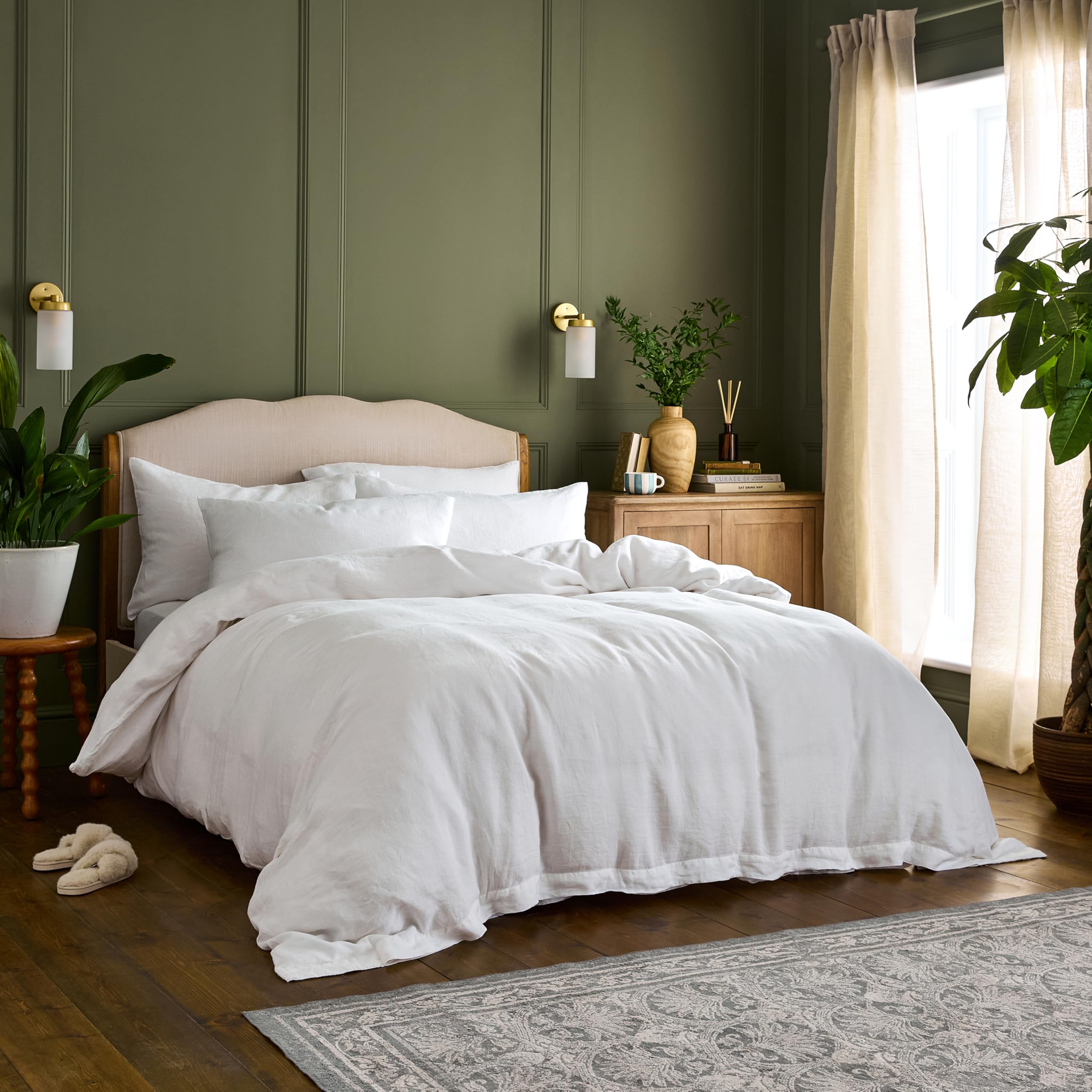 Dip & Doze White Natural Linen Bedding Set | Duvet Cover With Pillowcases | Luxury Hotel Quality | Finest Belgian French Flax Woven In Portugal - Superking
