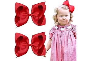 Oaoleer Red Layered Grosgrain Ribbon Bows