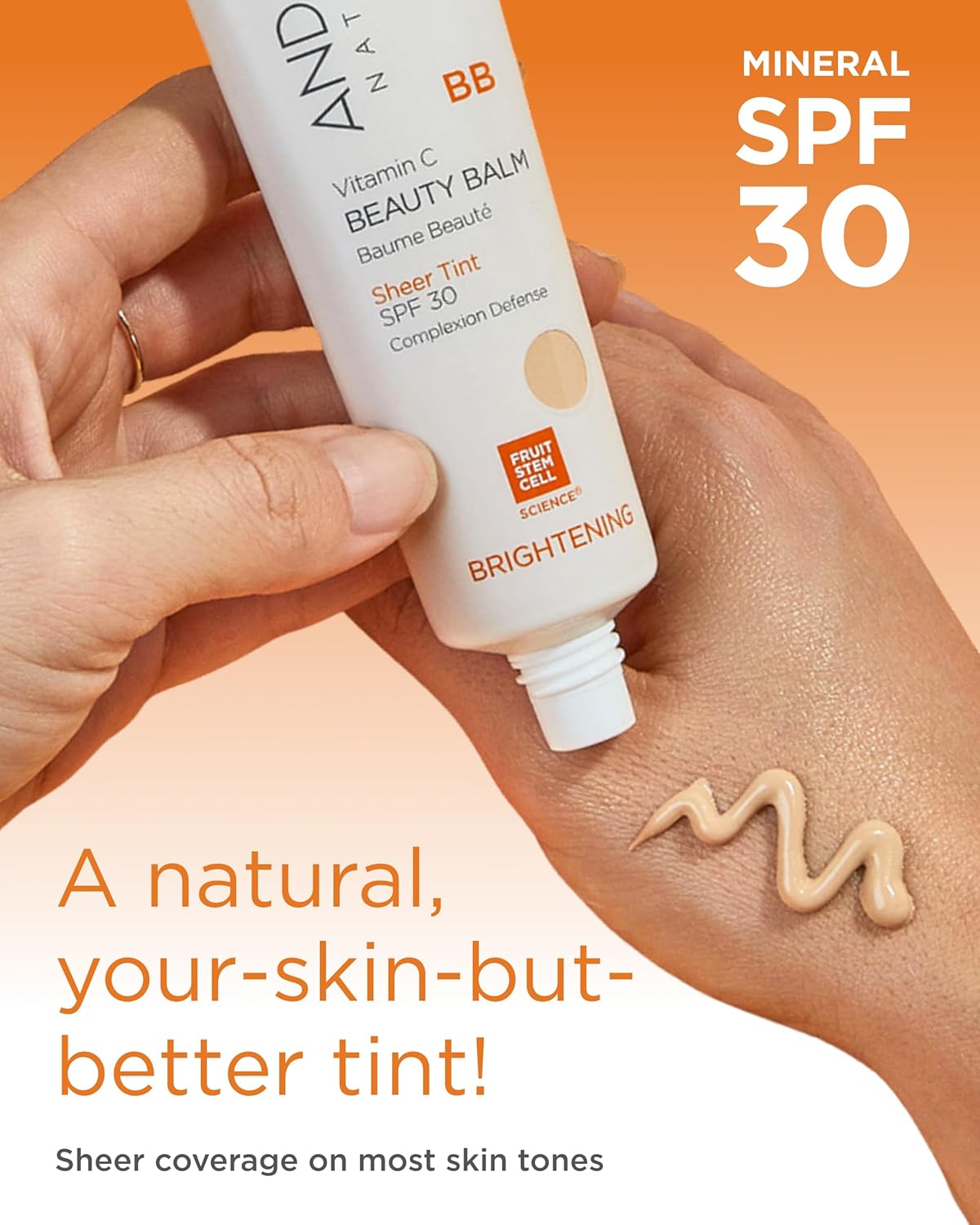 Andalou Naturals Vitamin C BB Beauty Balm Sheer Tint SPF 30 - 2-in-1 BB Cream & Mineral Sunscreen for Face - With Non-Nano Zinc Oxide Skin Protection - 2 fl oz - Image 6