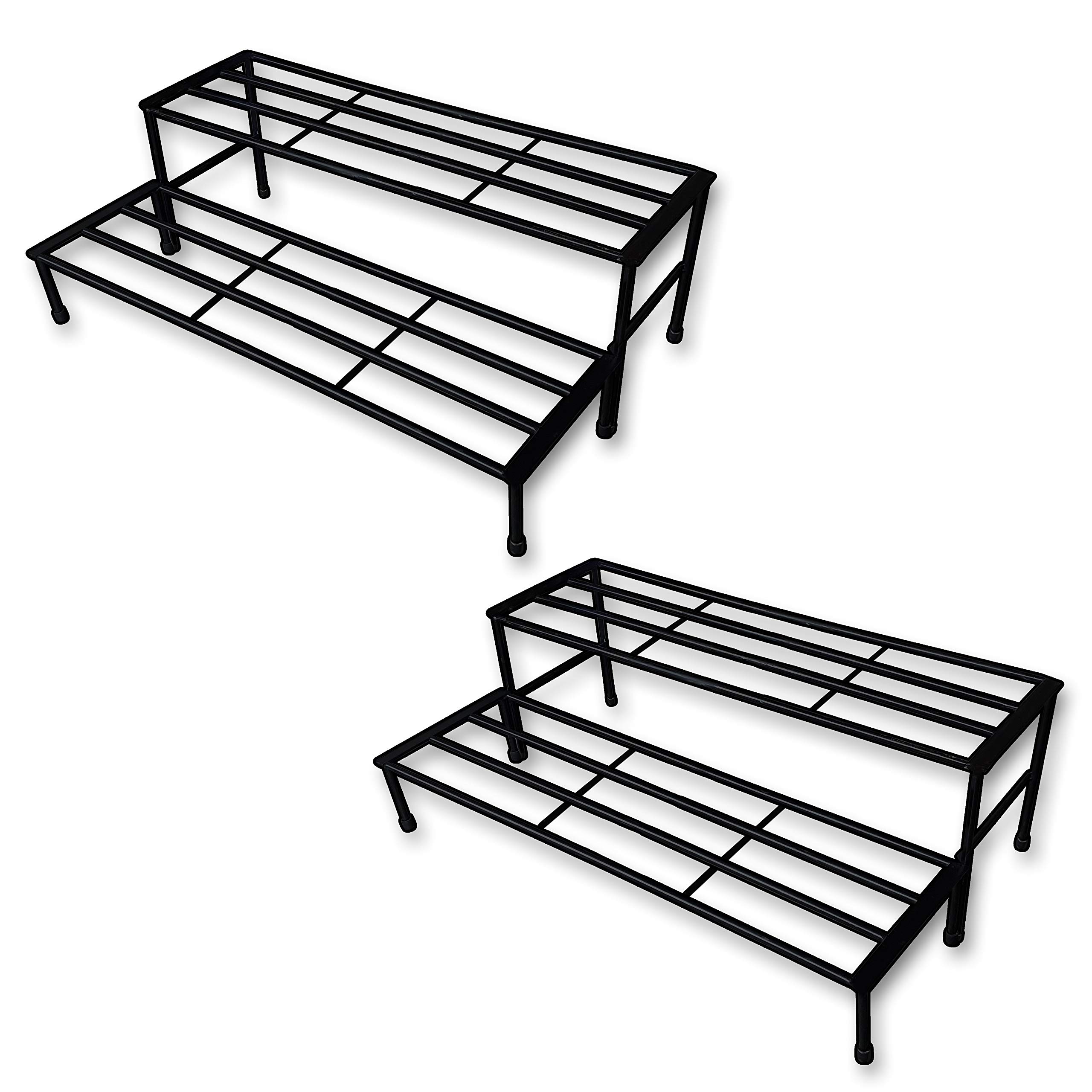 IRON LANDS Heavy with Rubberized Base 2 Step Planter Pot Stand for Home Decor, INDOOR BALCONY Outdoor Garden (Set of 2 pcs) (B0BMM5HDJZ) Amazon Price History, Amazon Price Tracker