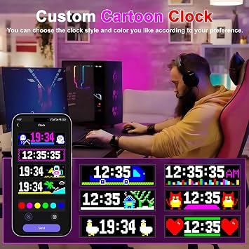 Devil Eyes Light: Devil Eyes LED Display (17 * 7CM) with Bluetooth App, LED Eye Display Programmable Scrolling Light Signs, Neon Sign for Indoor and Outdoor Party