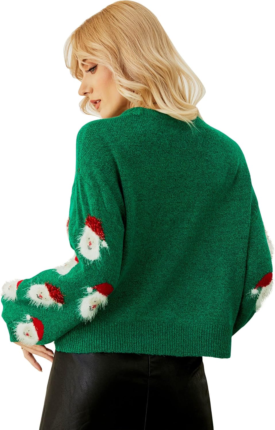 Lesmart Womens Ugly Christmas Sweater Funny Santa Funny Xmas Holiday Party Knitted Pullover - Image 3