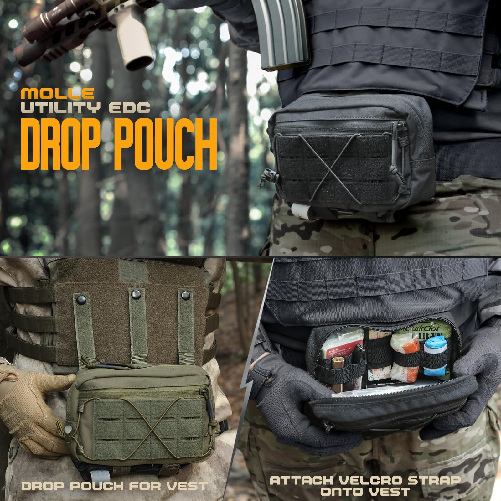 Tactical MOLLE Admin Pouch - Utility Dump Pouch For Vests & Belts