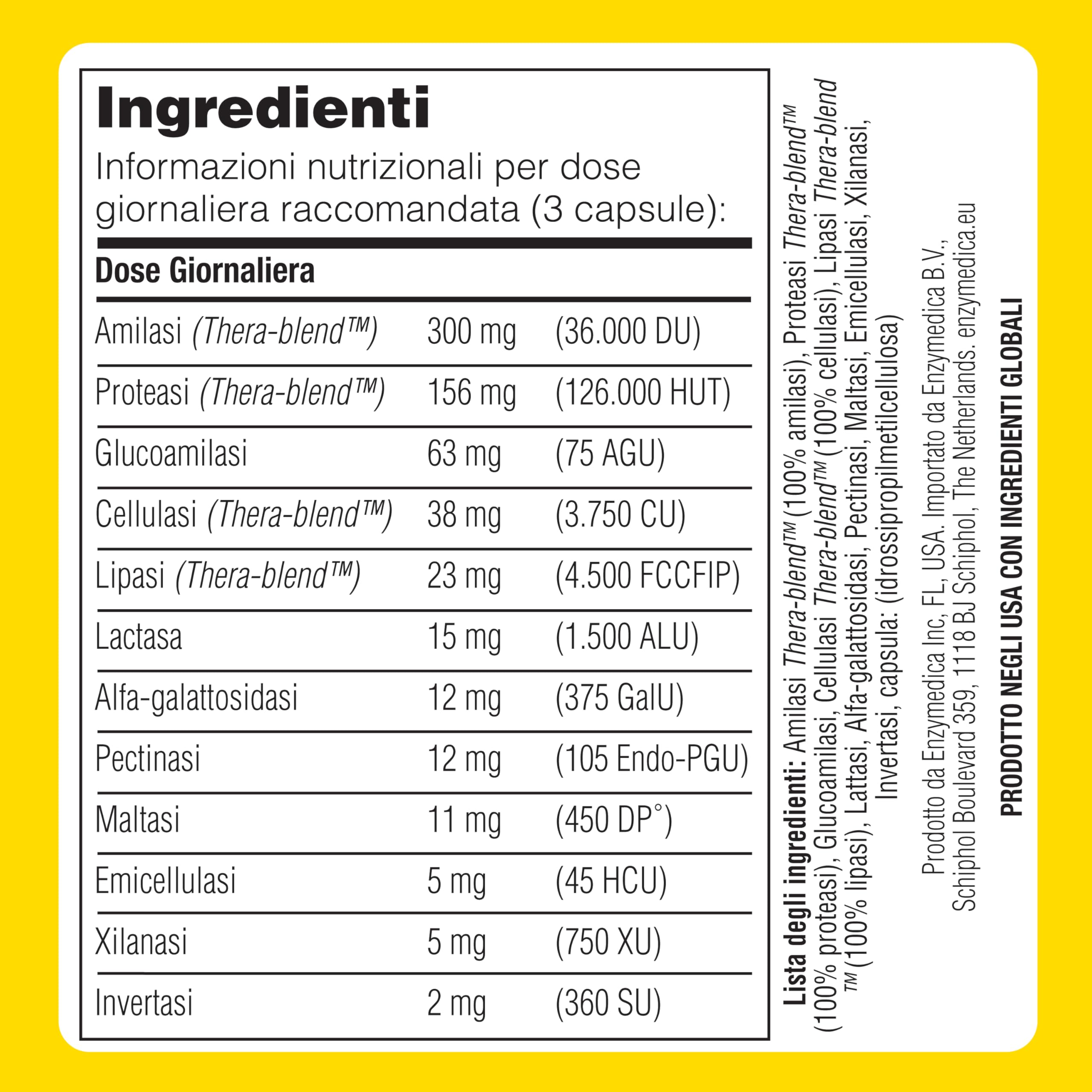 Enzymedica, Digest, Integratore Alimentare a Base di Enzimi ad Azione Rapida, Riduce Gonfiore e Irregolarità, Gluten Free, Senza Lattosio, Vegano,180 Capsule