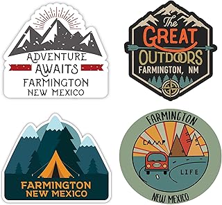 R and R Imports Farmington New Mexico Souvenir 4-Inch Each Vinyl Decal Sticker 4-Pack