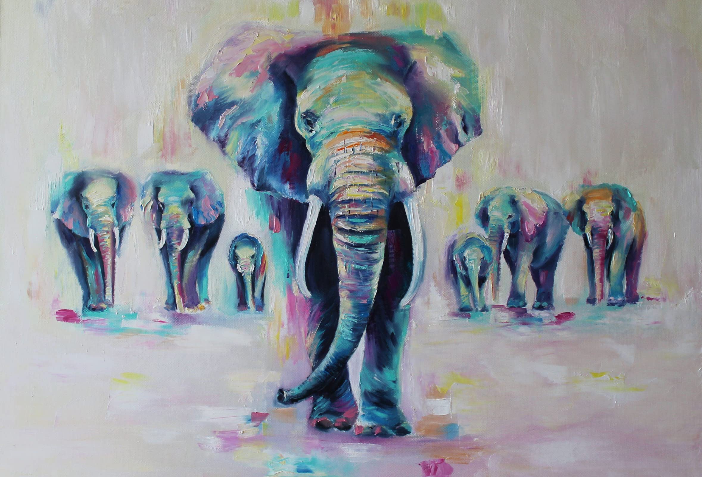 Puzzles for Adults 1000 Piece Elephant and Baby Elephant Wooden Puzzles-Puzzle Hands-on Game-Family Decoration (F4, 1000 Piece)