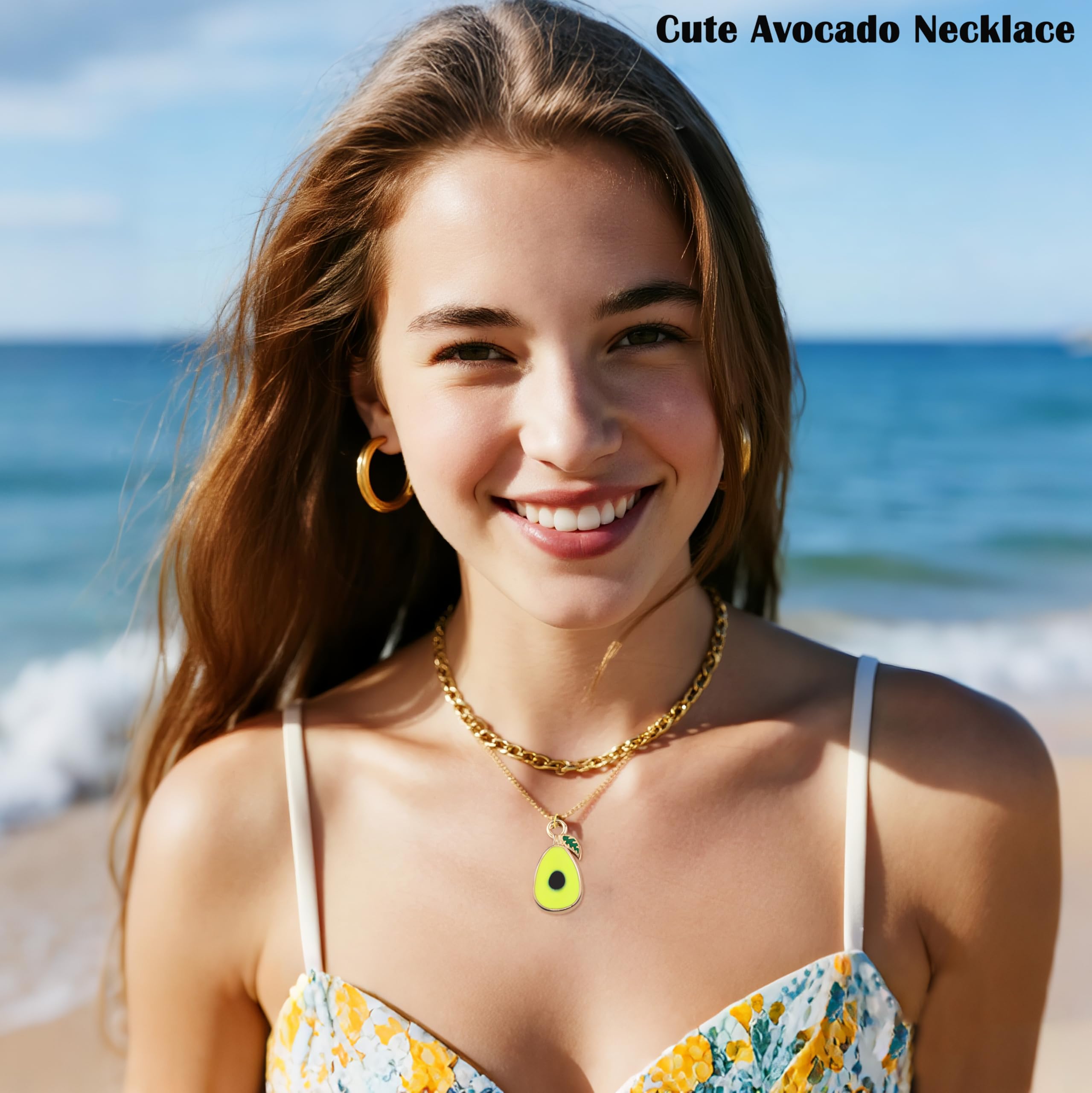Inspirational Avocado Necklace for Women Teens, Avoacdo Lover Jewelry, Cute Avocado Fruit Gifts for Friends Daughter Granddaughter