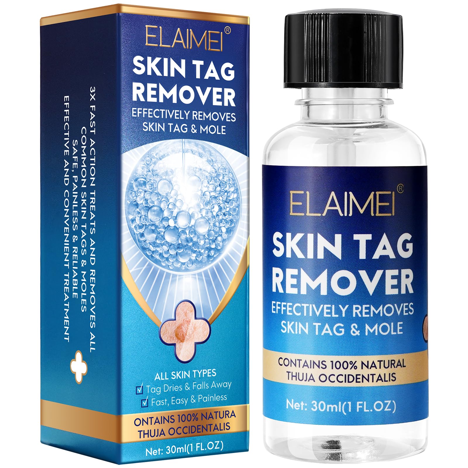 Hautwarzenentferner 30Ml, Entfernt Hautwarzen Und Muttermale Wirksam, Schnelle, Wirksame Und Sichere Entfernung Von Hautwarzen – Entfernt Hautwarzen, EnthäLt 100% NatüRliche Thuja Occidentalis