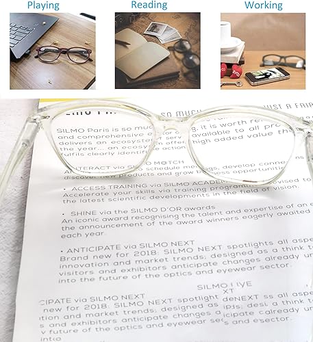 Miniatura 6 de Gafas de lectura para mujer, bloqueo de luz azul, a la moda, diseño de ojo de gato, anti rayos azules, con bisagra de resorte, paquete de 4