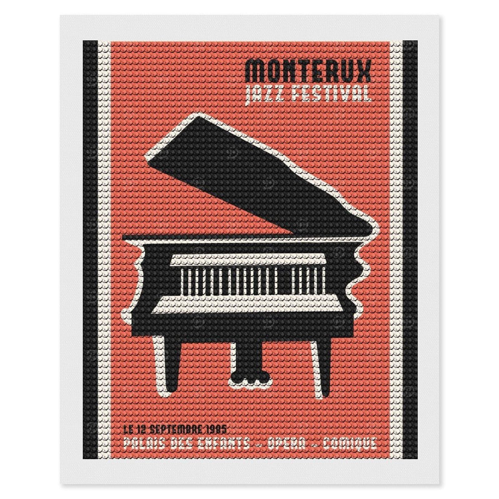 Junmoney Montreux Jazz Festival Diamond Painting Canvas Set 16"x20", for Beginners, Complete Accessories, Christmas Gift, Modern Decor