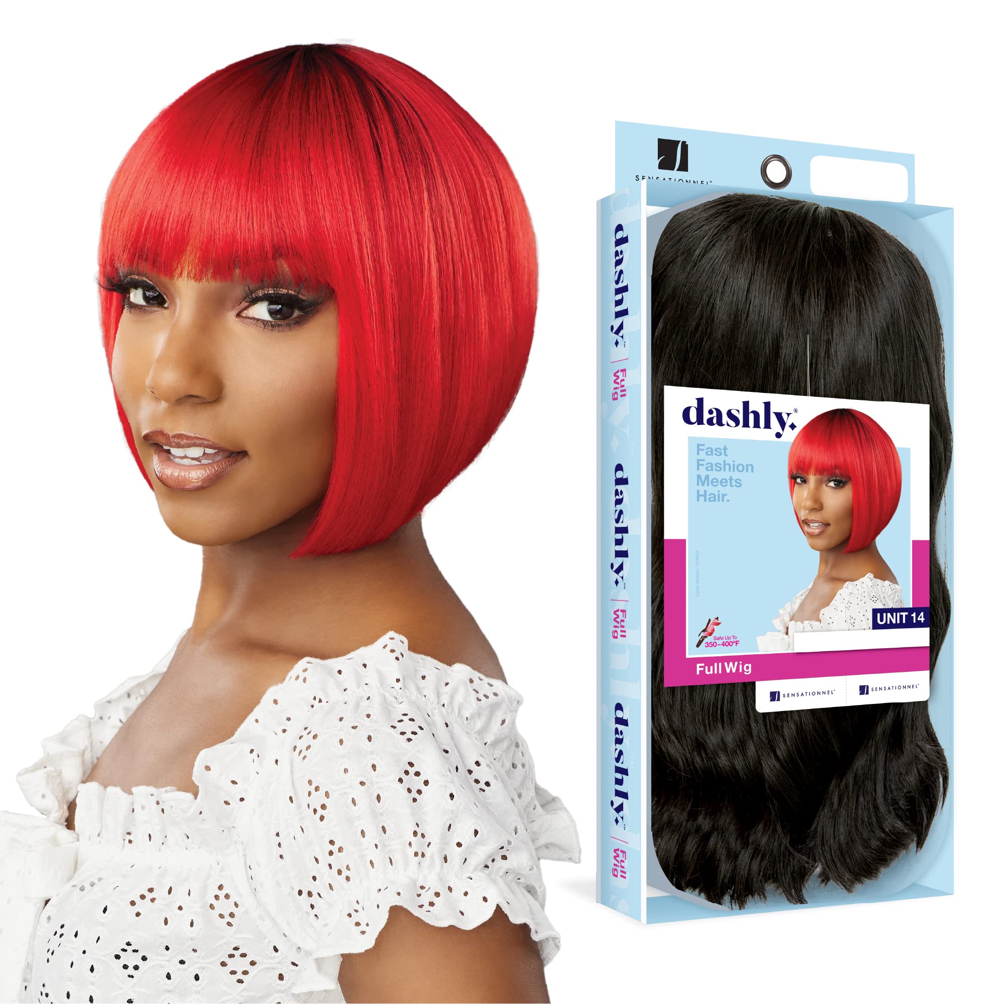 Sensationnel Dashly Wig - Unit 14 Non Lace Cap Ready to Wear Ear to Ear Lacepart Synthetic (1B OFFBLACK)
