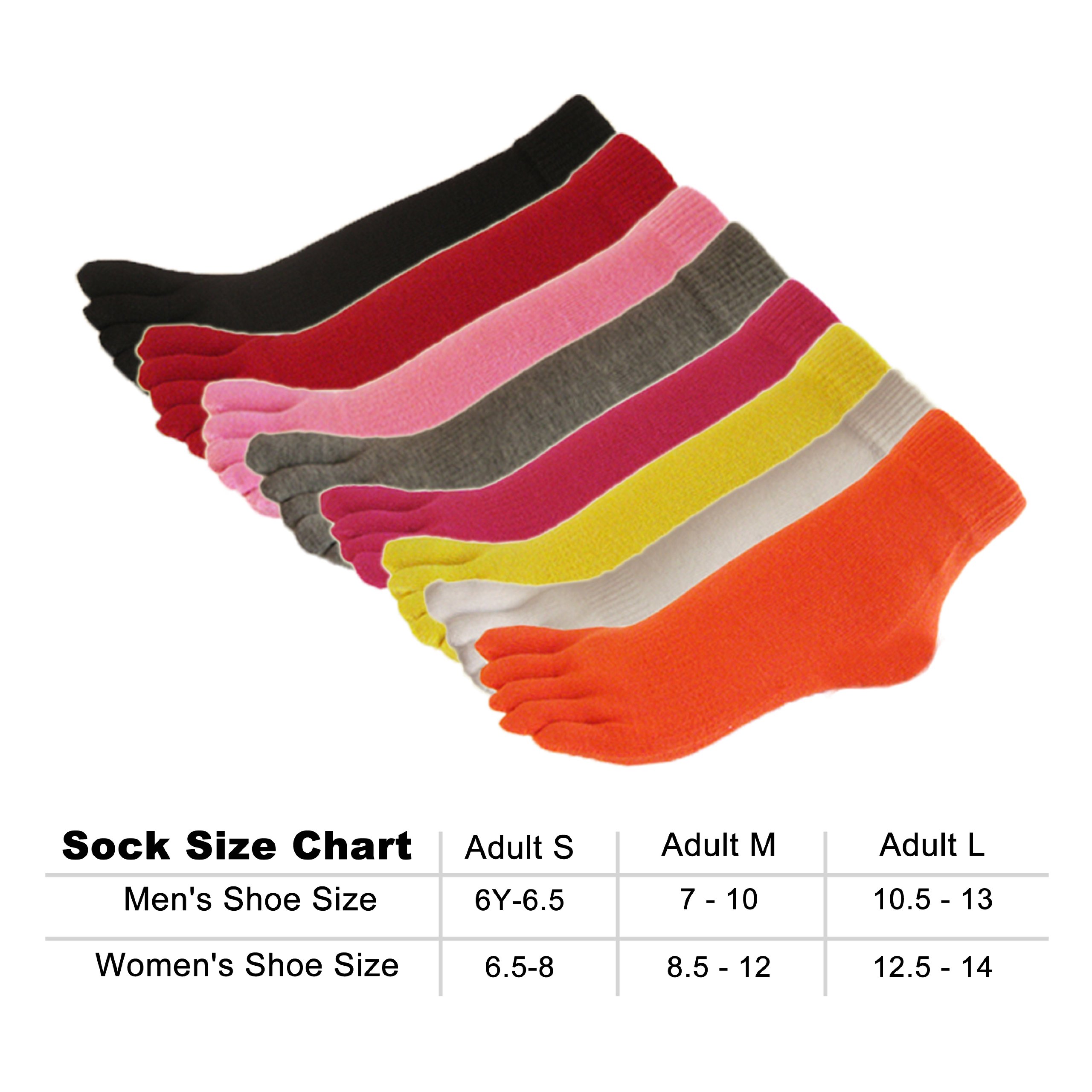 COUVER Navy Men's/Women's 5 Finger Toe Socks Ankle, Small (1 Pair)