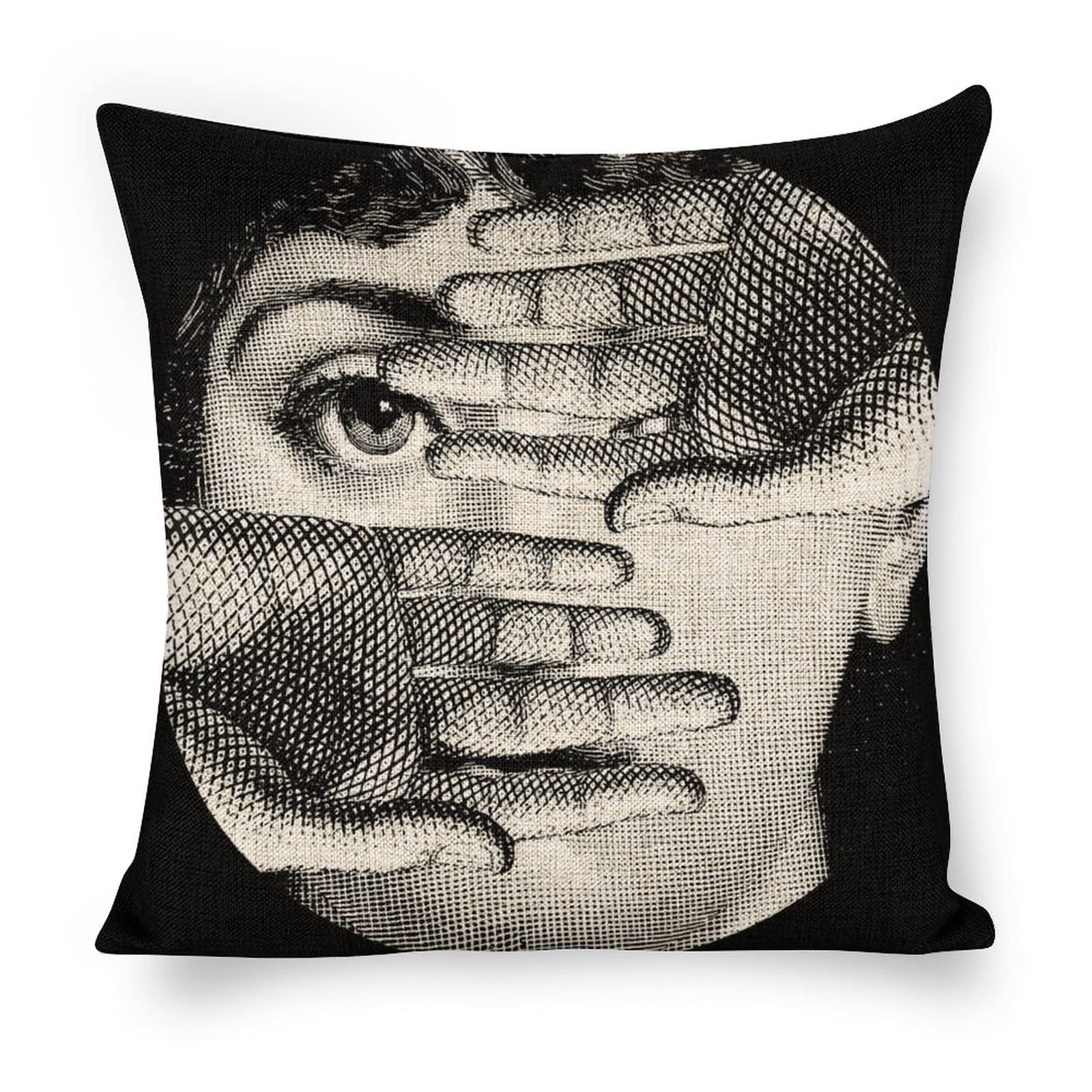 Aloked Lina Cavalieri Artificial Linen Throw Pillow Case, Decorative Cushion Cover Square Art Personalized Eye,Only Includes Pillowcase,18"x18"(45X45cm),Style-5