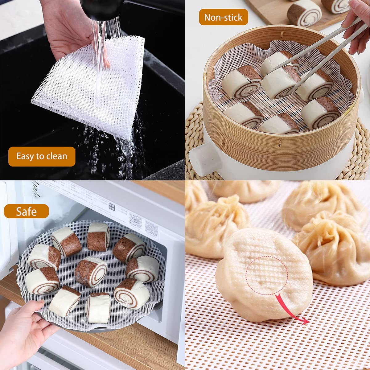 10 Stück Silikon Dampfmatten 24cm - Rundes Dampfgitter Für Küche