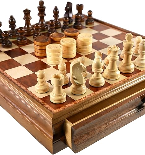 Miniatura 3 de Worldwise Imports - Juego de ajedrez de madera con baúl