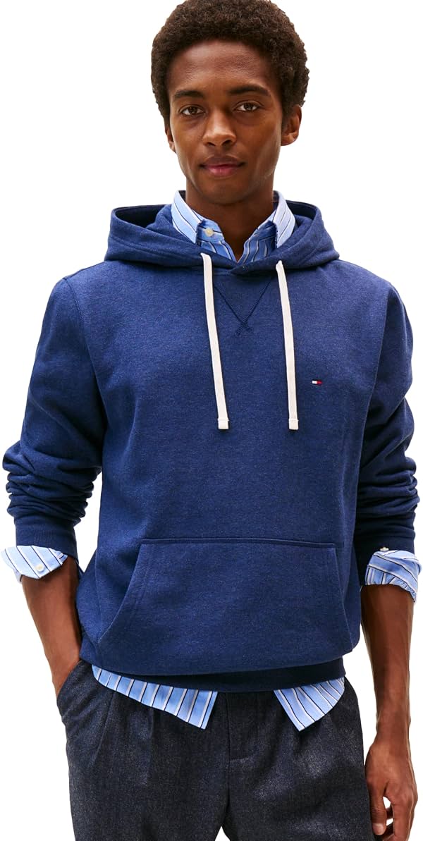 Sudadera con capucha de forro polar liso de peso medio para hombre Tommy Hilfiger, también disponible en Big & Tall
