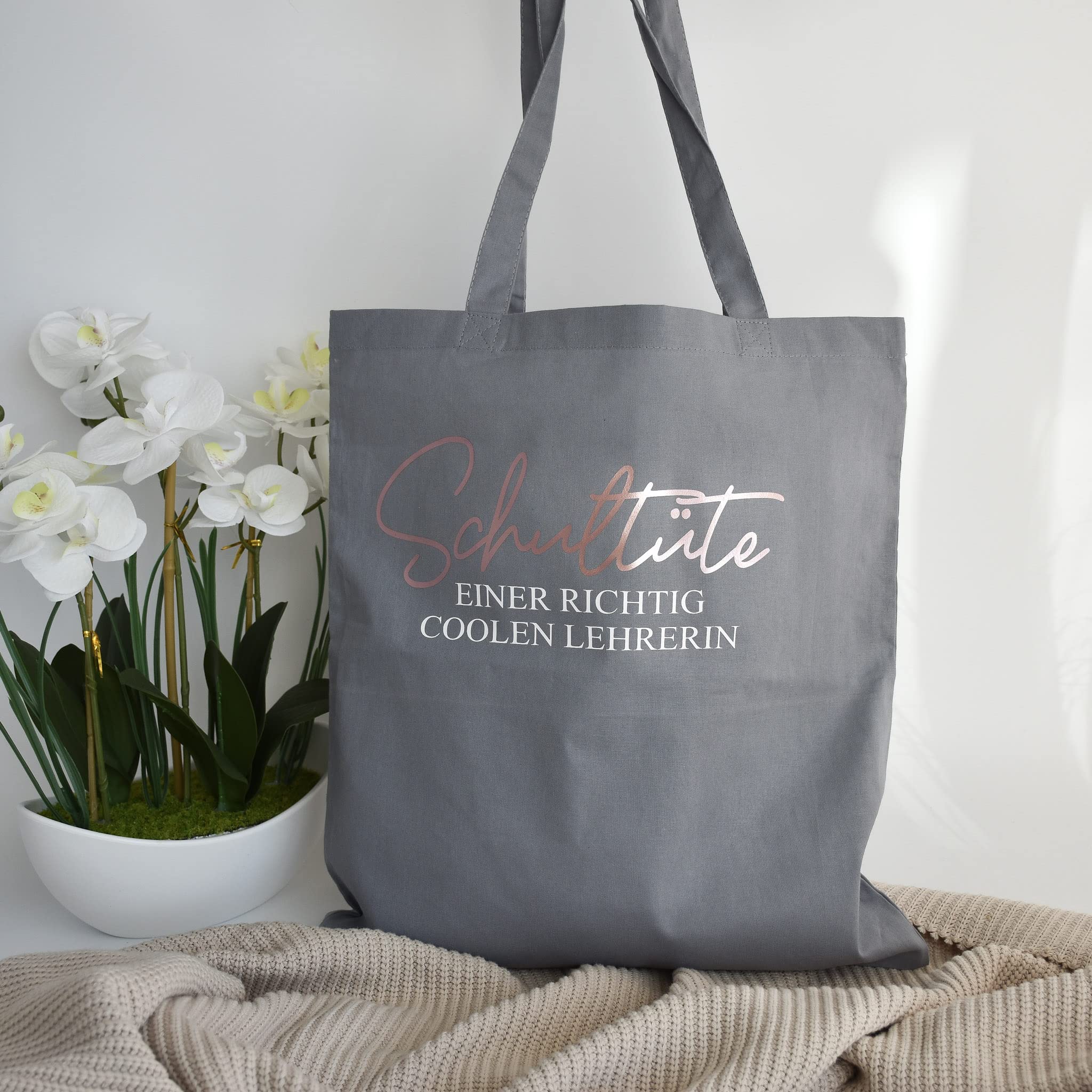 Geschenk für Lehrer "Schultüte" | witziger Baumwollbeutel | Geschenkidee Abschied Lieblingslehrerin | Stoffbeutel Stofftasche für Lehrerin