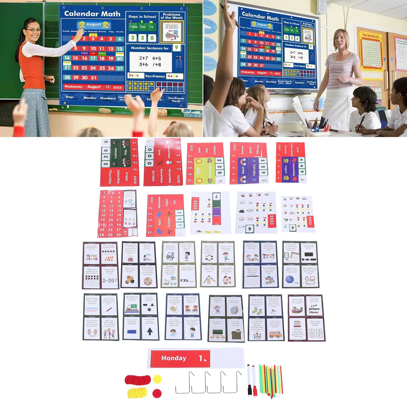 Generic Kieszonkowy Wykres Klasowy Kalendarz Matematyczny dla Przedszkolaków Wizualne Narzędzie do Nauczania dla Klas K 3 i Nylonowego Materiału do Edukacji Specjalnej