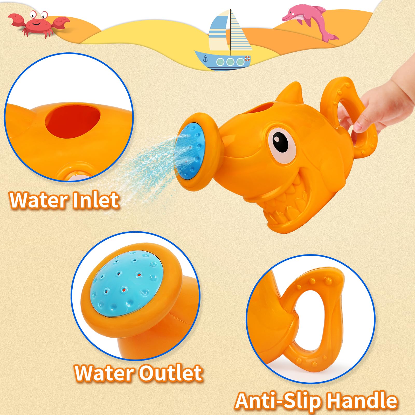 Juguetes de baño para bebés de 1 a 3 años, 13 juguetes de bañera para bebés de 6 a 12 a 18 meses, juguetes de baño sin moho para niños de 2 a 4 años, vasos apilables y regadera, juguetes de mesa de 4