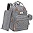 RUVALINO Diaper Bag Backpack, Multifunction Travel Pack Maternity Baby Changing Bags, Large Capacity, Waterproof, Gray