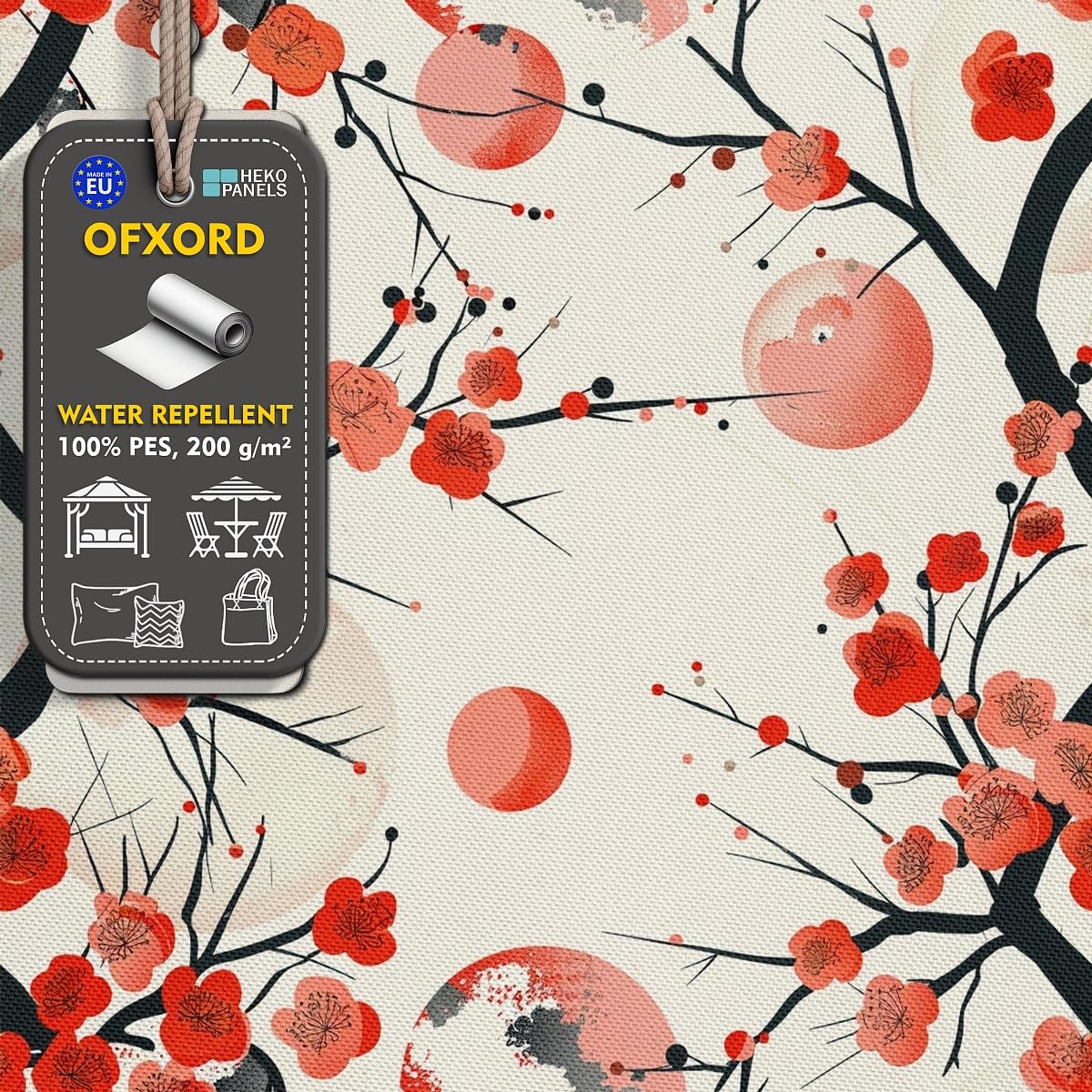 HEKO PANELS Tela Oxford impermeable primavera Sakura 5 metros 155 x 500 cm
