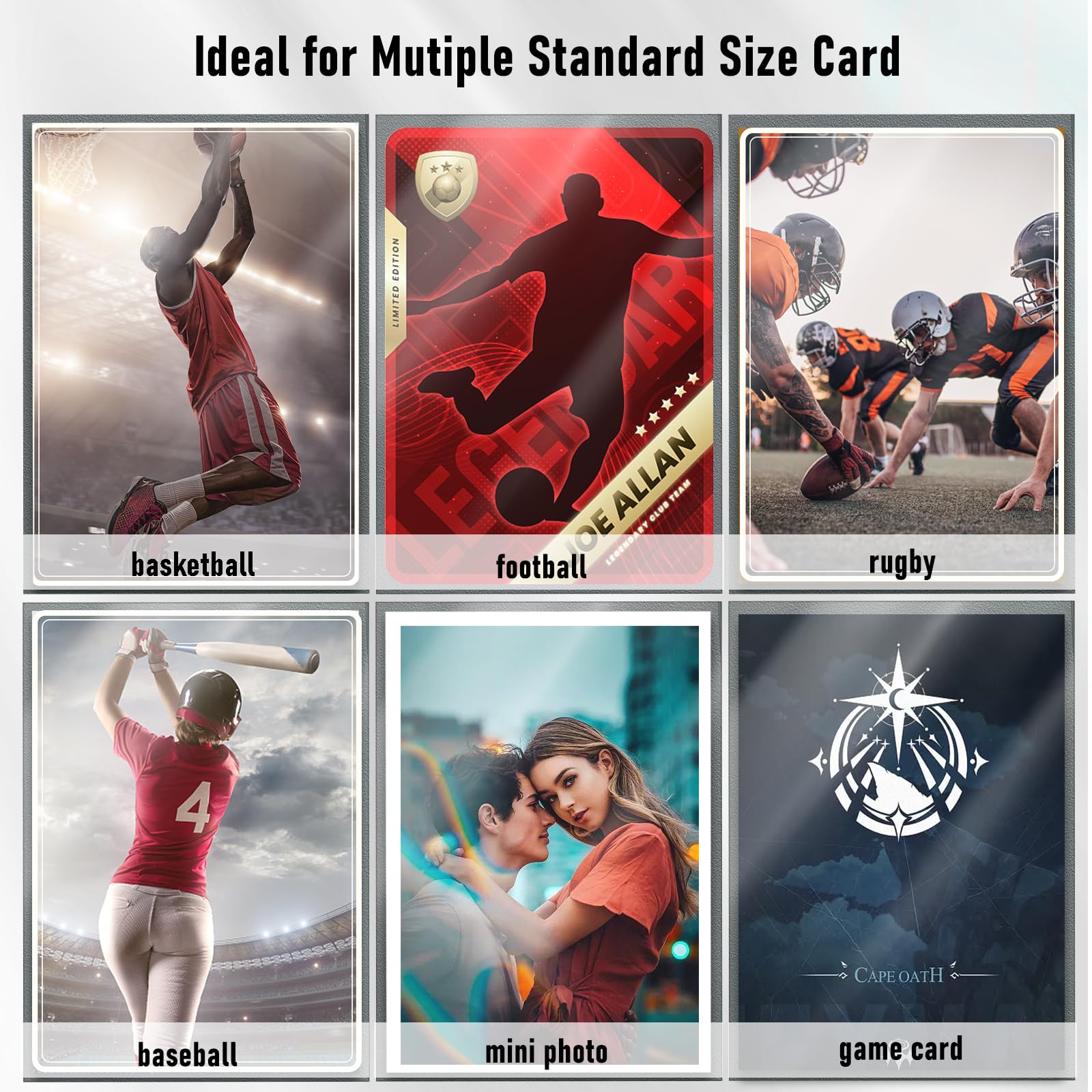 500 Pcs Matte Card Sleeves - Trading Card Protectors For Baseball, Sports, Game Cards (Standard Size, Purple)