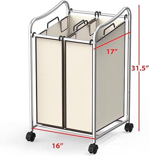 Miniatura 2 de Simple Houseware - Carro rodante clasificador de ropa sucia